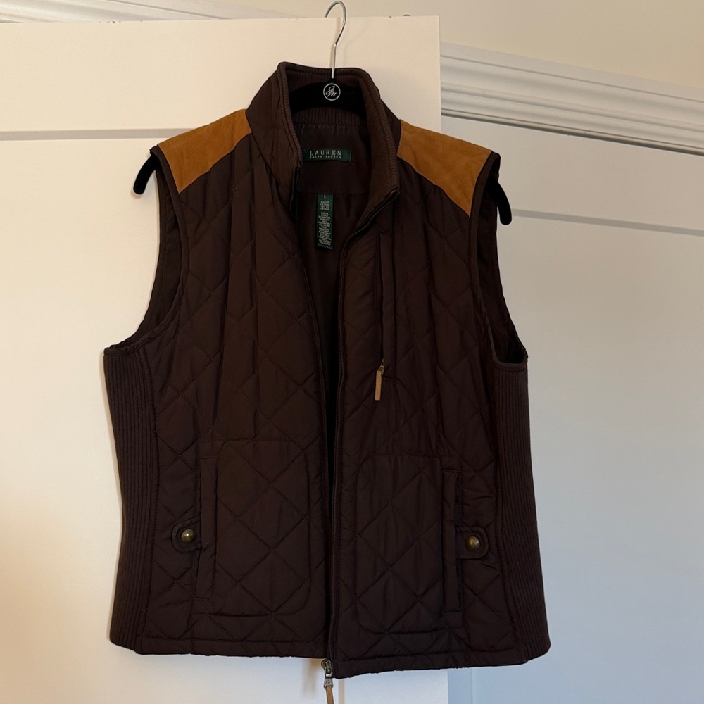 Ralph Lauren Brown Quilted Vest